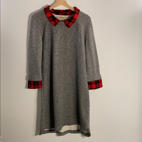 Kenneth Cole Reaction Dresses & Skirts - Kenneth Cole Reaction Plaid and Sweatshirt Dress